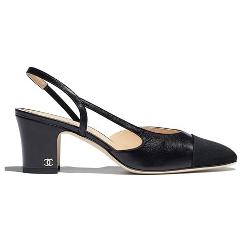 chanel black flat slingback|Chanel black aa slingback heel.